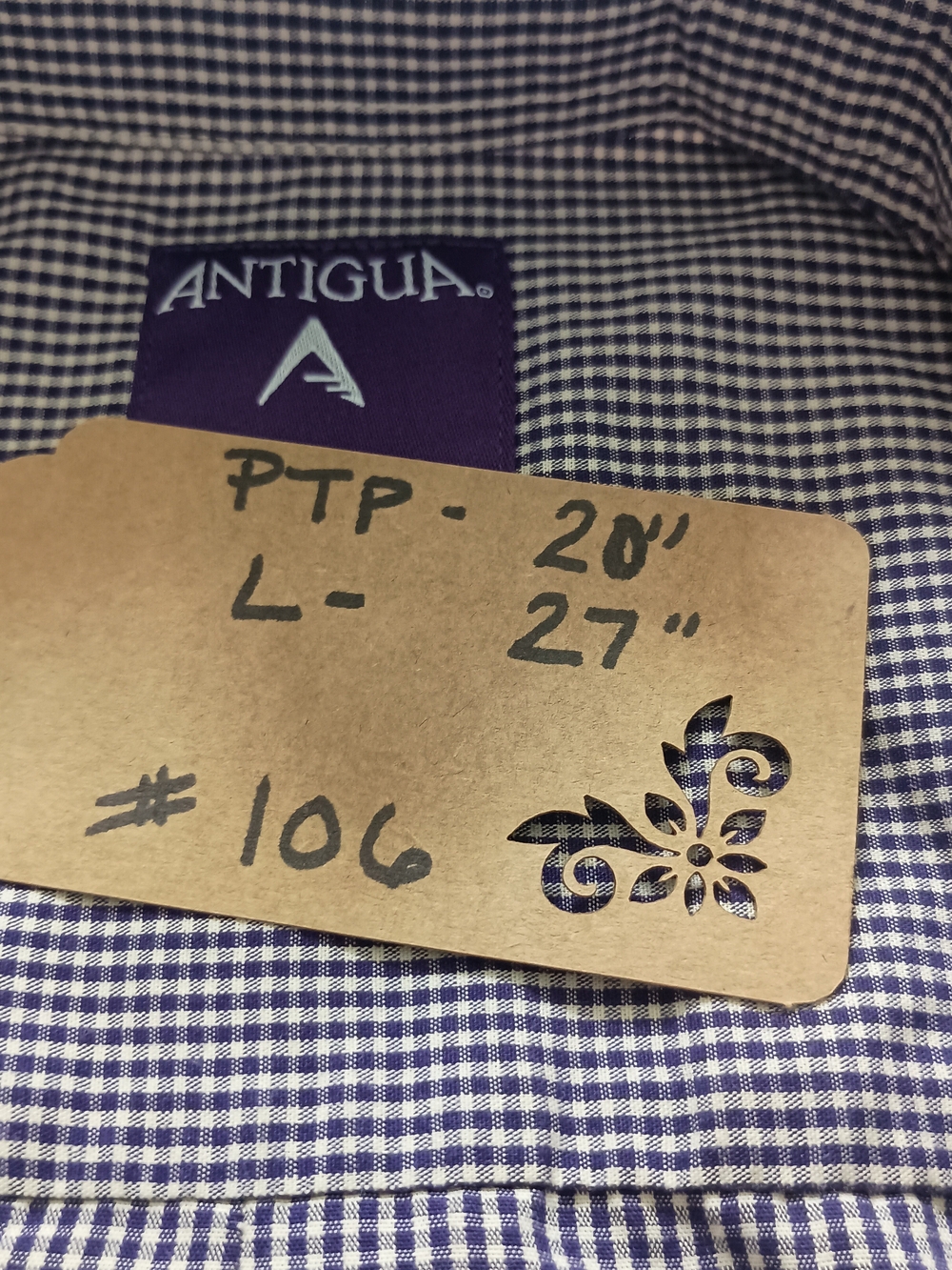 Upcycled Women's Clemson Ruffle Collar Shirt #106 - Picture 7 of 9